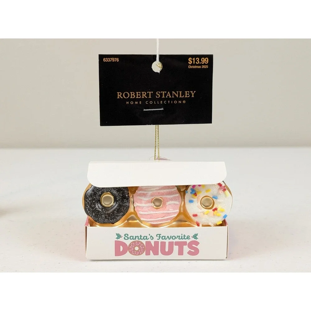 Robert Stanley Box of Donuts Christmas Ornament Bakery Dessert Food Decor 3.69